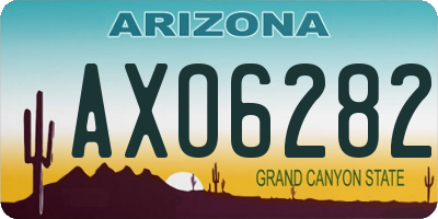 AZ license plate AXO6282