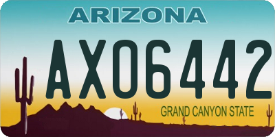 AZ license plate AXO6442