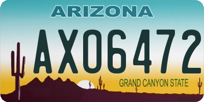 AZ license plate AXO6472