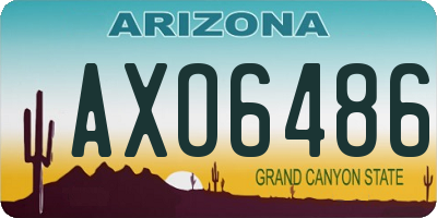 AZ license plate AXO6486