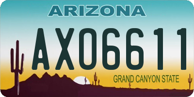 AZ license plate AXO6611