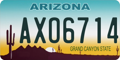 AZ license plate AXO6714