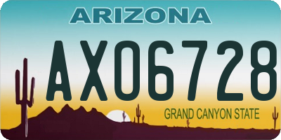 AZ license plate AXO6728