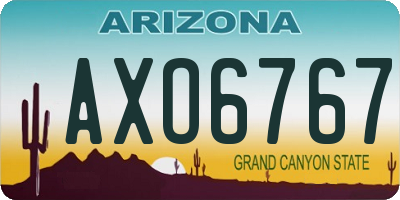 AZ license plate AXO6767
