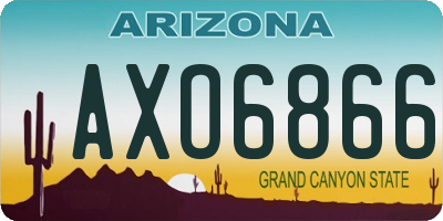 AZ license plate AXO6866