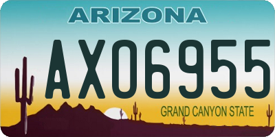 AZ license plate AXO6955