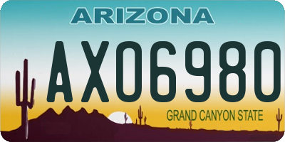 AZ license plate AXO6980