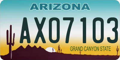 AZ license plate AXO7103