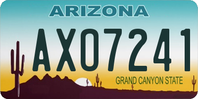 AZ license plate AXO7241