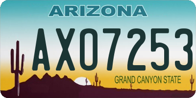 AZ license plate AXO7253