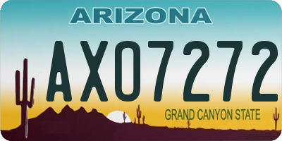 AZ license plate AXO7272