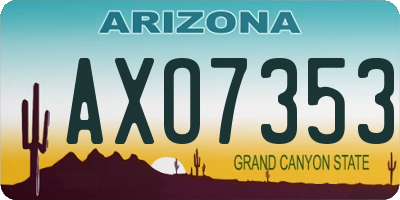 AZ license plate AXO7353
