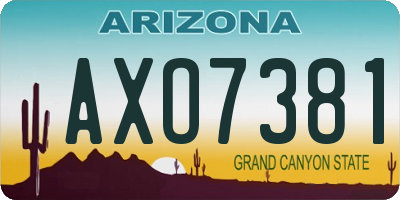 AZ license plate AXO7381