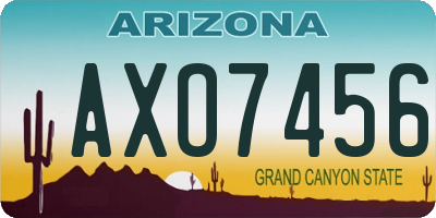 AZ license plate AXO7456