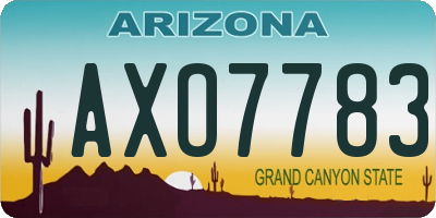 AZ license plate AXO7783