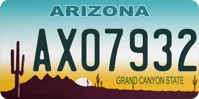 AZ license plate AXO7932