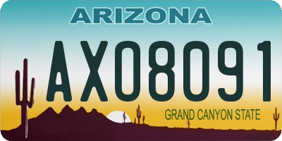 AZ license plate AXO8091