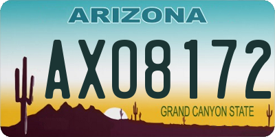 AZ license plate AXO8172