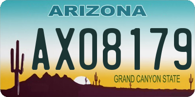 AZ license plate AXO8179