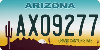 AZ license plate AXO9277
