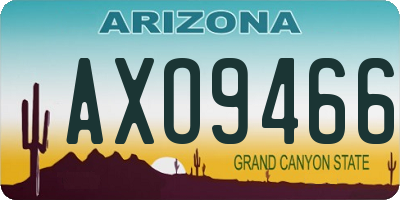 AZ license plate AXO9466