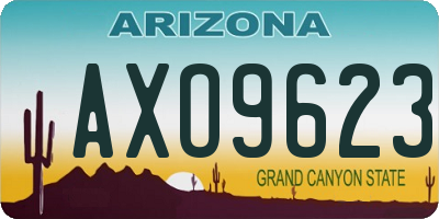 AZ license plate AXO9623