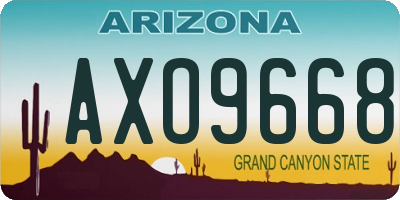 AZ license plate AXO9668