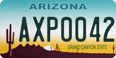 AZ license plate AXP0042