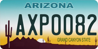 AZ license plate AXP0082