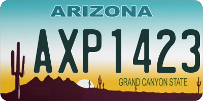 AZ license plate AXP1423