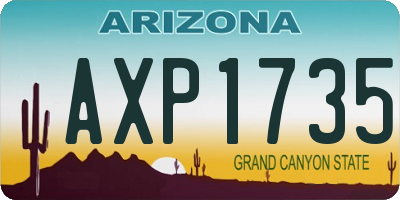 AZ license plate AXP1735