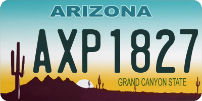 AZ license plate AXP1827