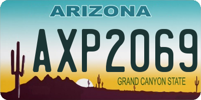 AZ license plate AXP2069