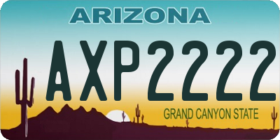 AZ license plate AXP2222