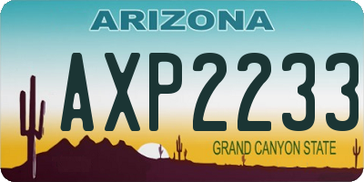 AZ license plate AXP2233