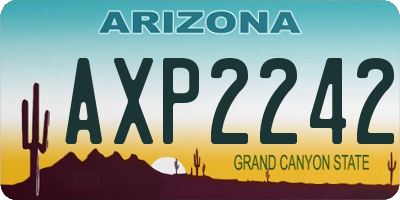AZ license plate AXP2242