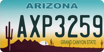 AZ license plate AXP3259