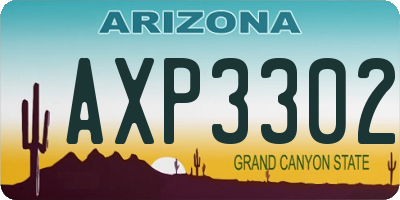 AZ license plate AXP3302