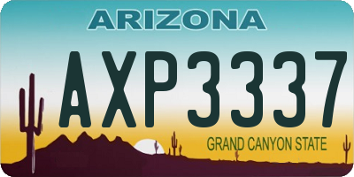 AZ license plate AXP3337