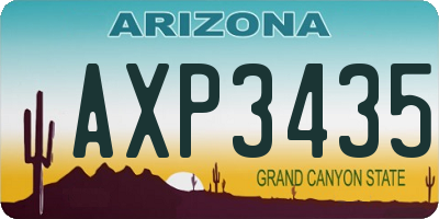 AZ license plate AXP3435