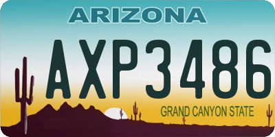 AZ license plate AXP3486