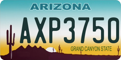 AZ license plate AXP3750