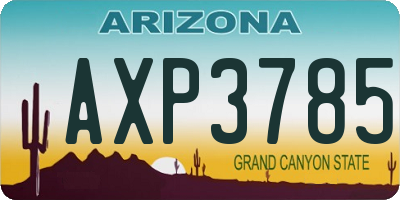 AZ license plate AXP3785