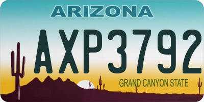 AZ license plate AXP3792