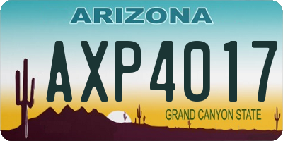 AZ license plate AXP4017