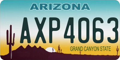 AZ license plate AXP4063