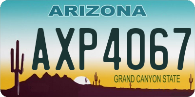 AZ license plate AXP4067