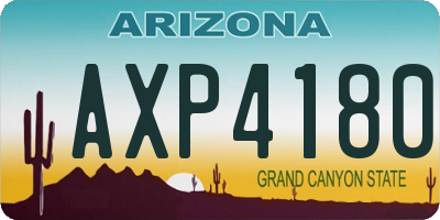 AZ license plate AXP4180