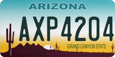 AZ license plate AXP4204