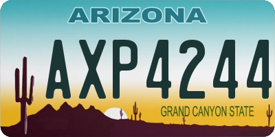 AZ license plate AXP4244
